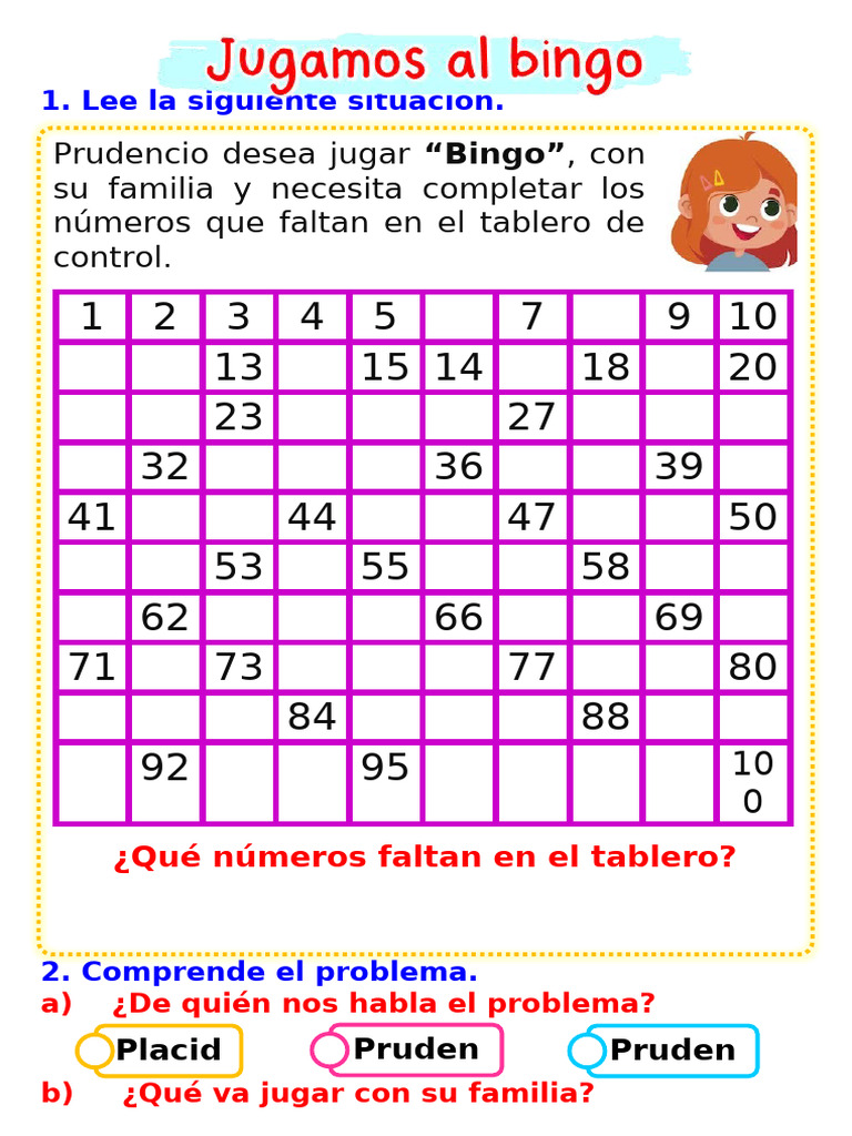 Números Faltantes en Bingo Familiar | PDF