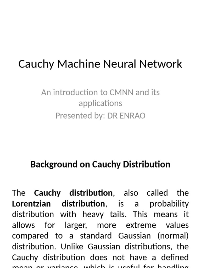 Cauchy Machine Neural Network Overview | PDF | Robust Statistics ...