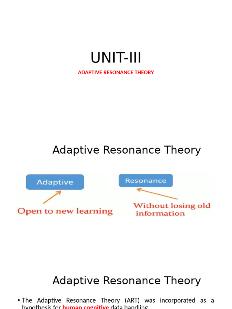 Understanding Adaptive Resonance Theory | PDF | Cognitive Science ...