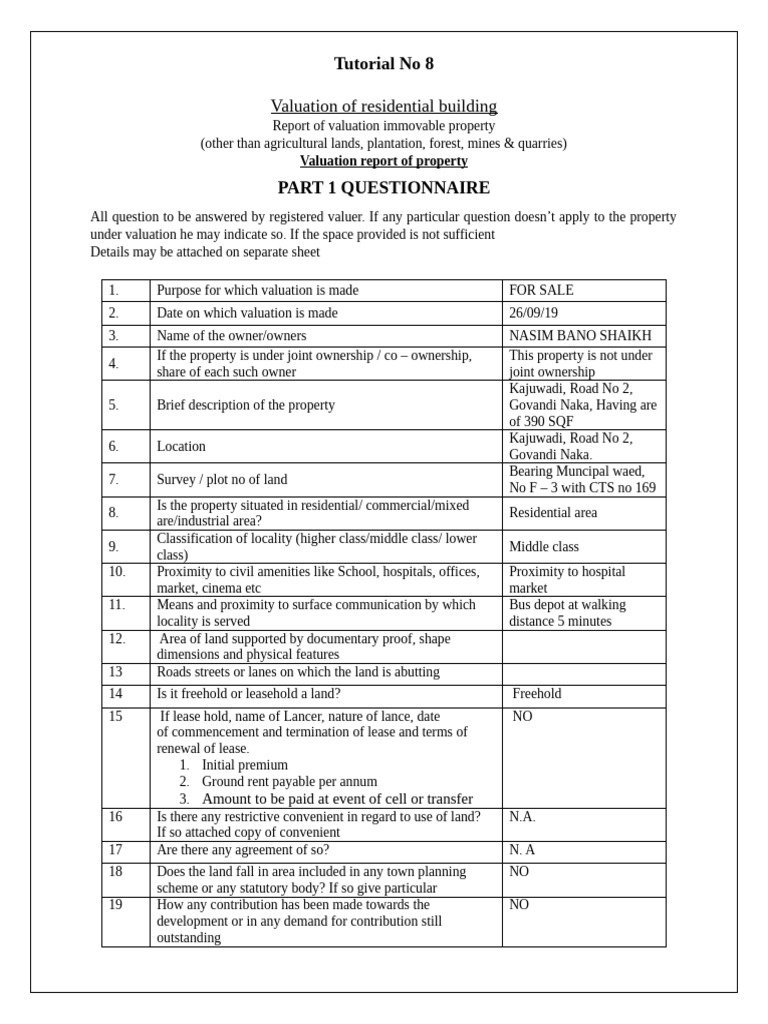 Sample Tutorial No.8 | PDF | Property Tax | Real Estate Appraisal
