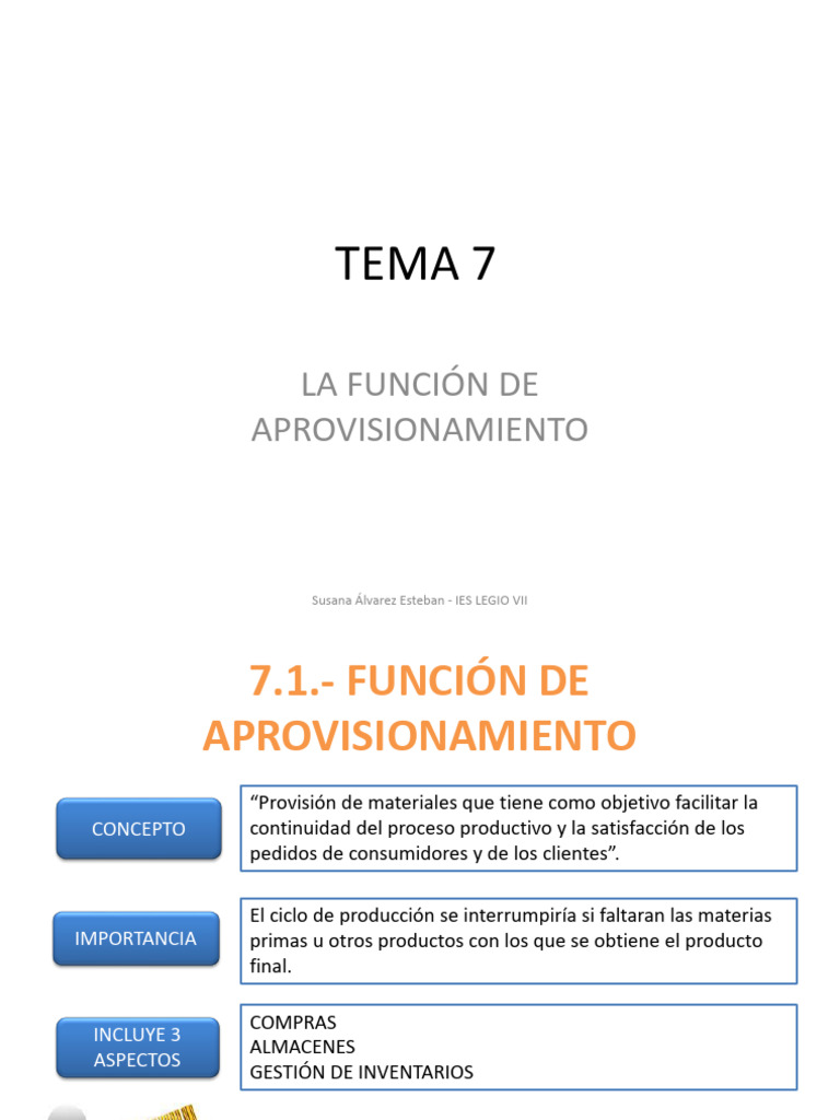 Tema 7 Aprovisionamiento | PDF