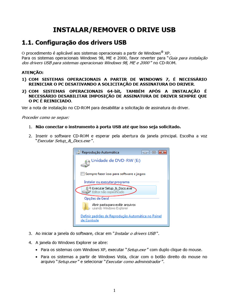 Instalação e Remoção de Drivers USB | PDF | Microsoft Windows | USB