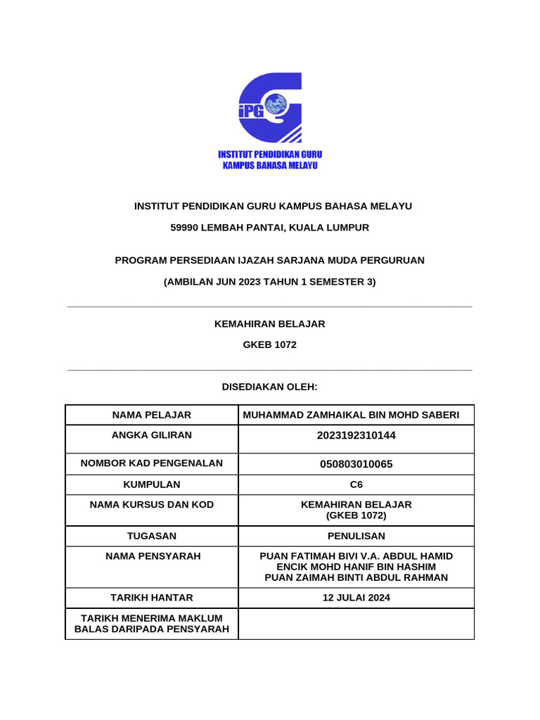 Ipg PB3 Kemahiran Belajar | PDF