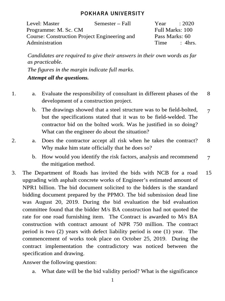 Construction Project Engineering and Administration | PDF | Business