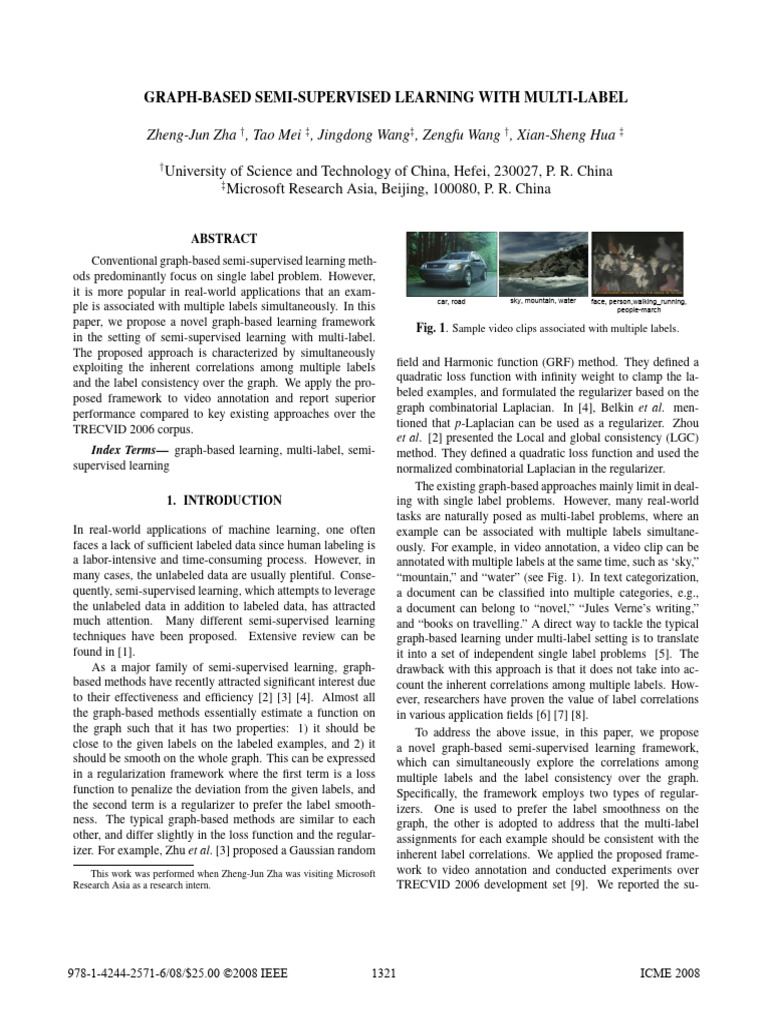 Graph-Based Semi-Supervised Learning With Multiple Labels | PDF ...