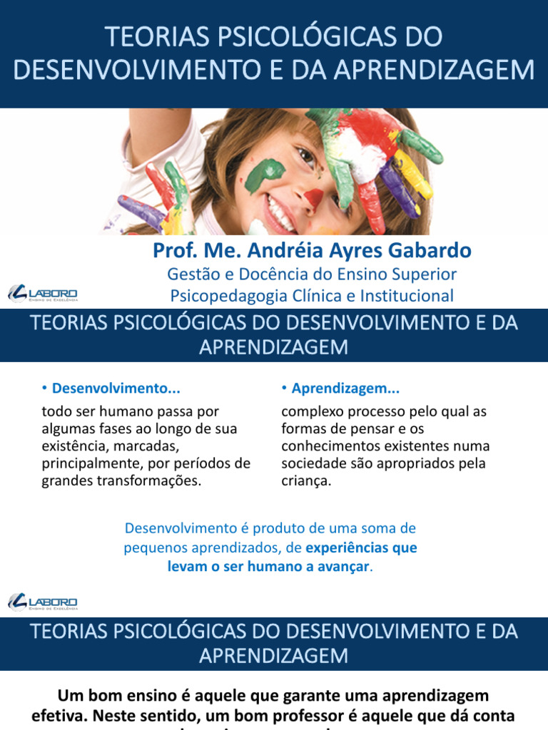TEORIAS PSICOLÓGICAS DO DESENVOLVIMENTO E DA APRENDIZAGEM | PDF ...