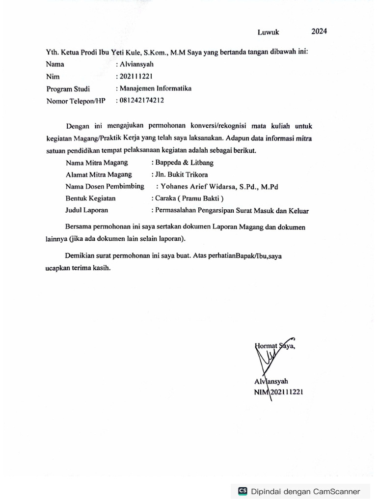 Permohonan Magang | PDF