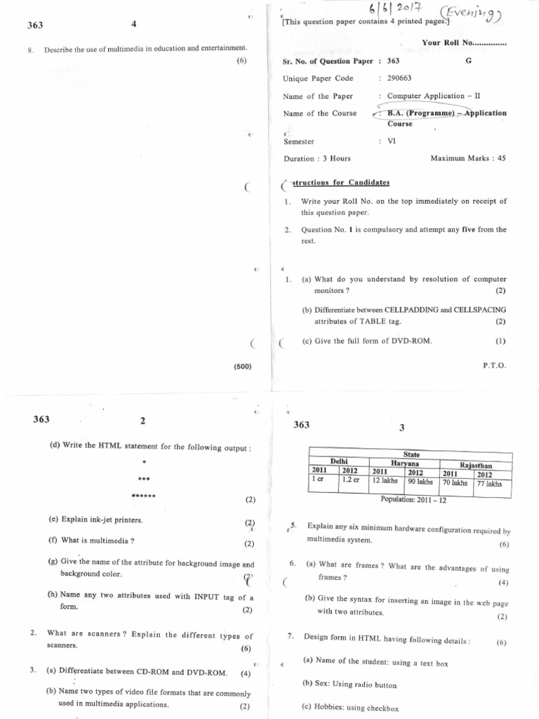 B.A. P Application Computer Application - anjt0HV | PDF | Html | Computing