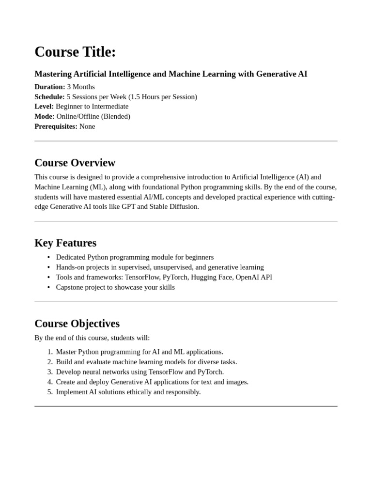AI and ML With Generative AI | PDF | Machine Learning | Artificial ...