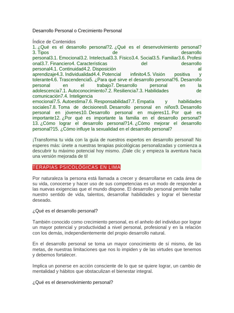 Desarrollo Pesonal | PDF | Desarrollo personal | Las emociones