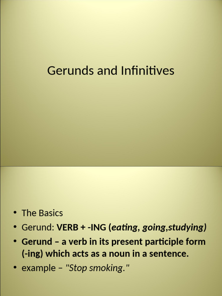 Understanding Gerunds and Infinitives | PDF | Verb | Linguistic Morphology