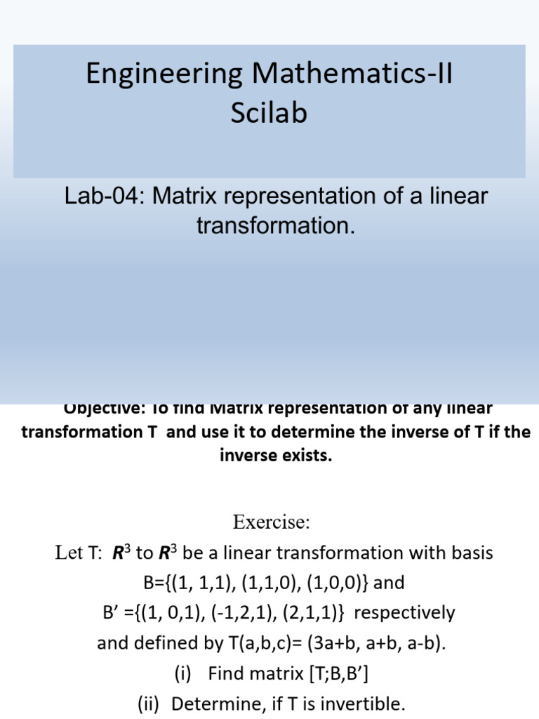 Linear transformation | PDF | Basis (Linear Algebra) | Linear Map