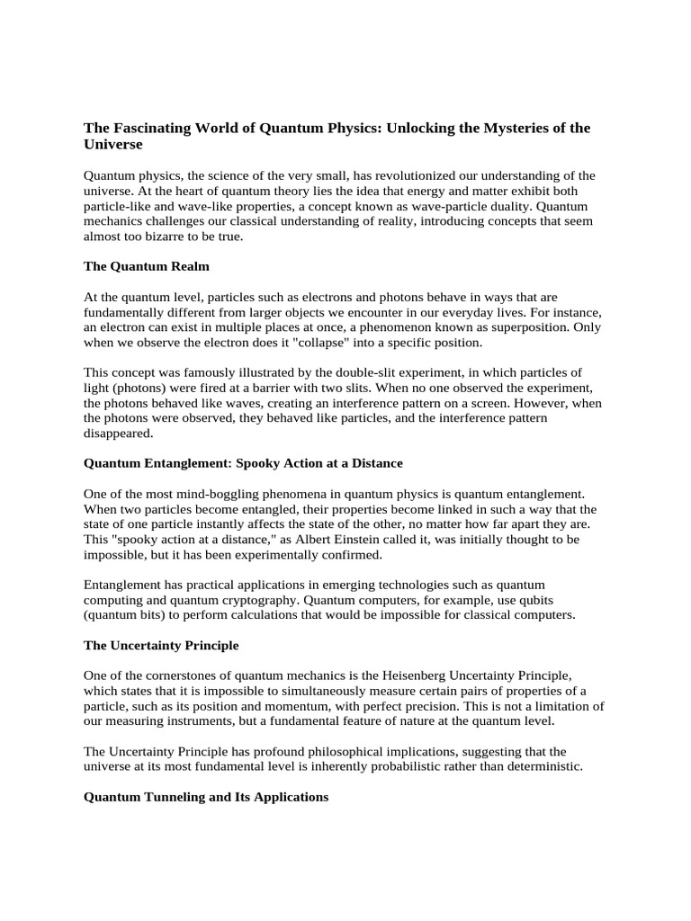 Exploring Quantum Physics Mysteries | PDF | Quantum Mechanics | Quantum ...