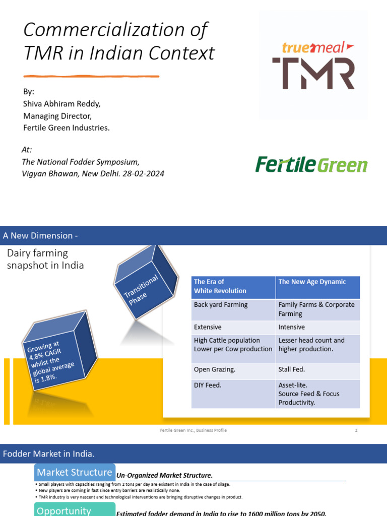 TMR in India's Dairy Farming Revolution | PDF | Dairy | Milk