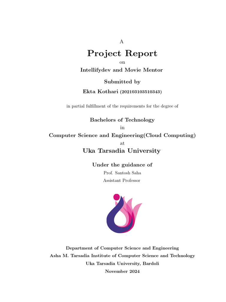 Intellifydev and Movie Mentor Project Report | PDF