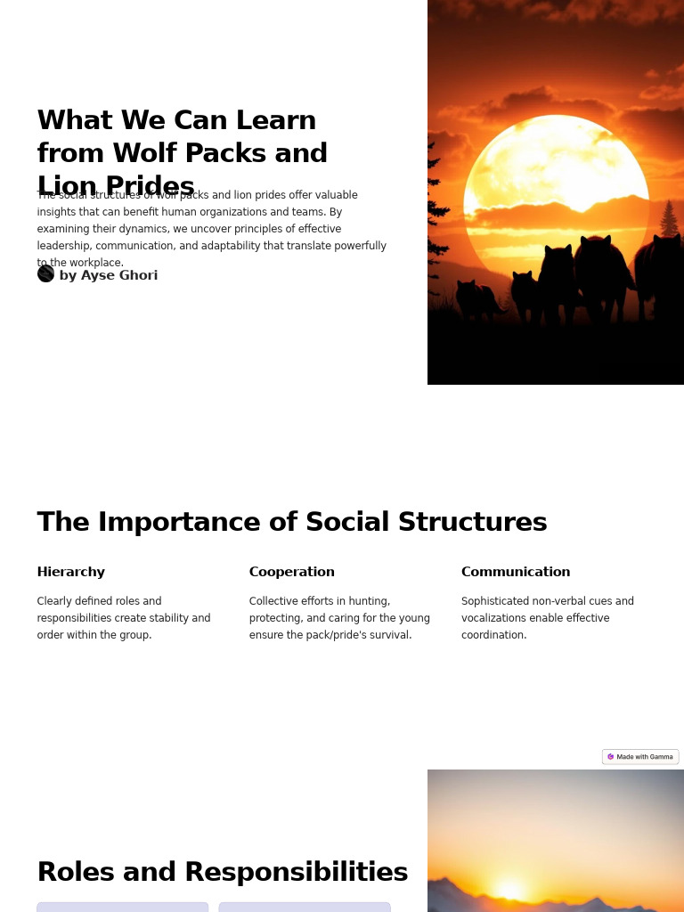 Insights from Lion Prides and Wolf Packs | PDF | Communication ...
