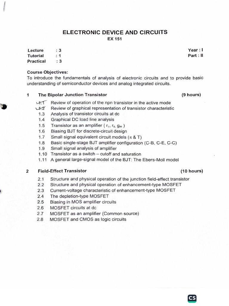 EDC Syllabus | PDF