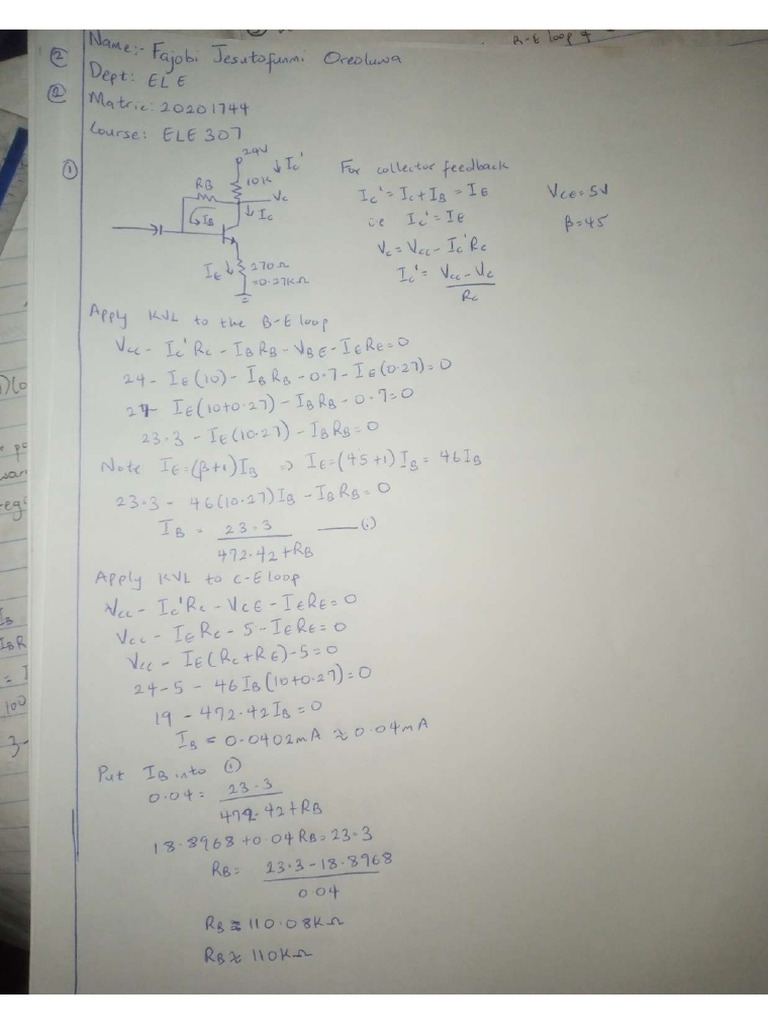 ELE 307 Tutorial 1 Soln Charlie Puth | PDF