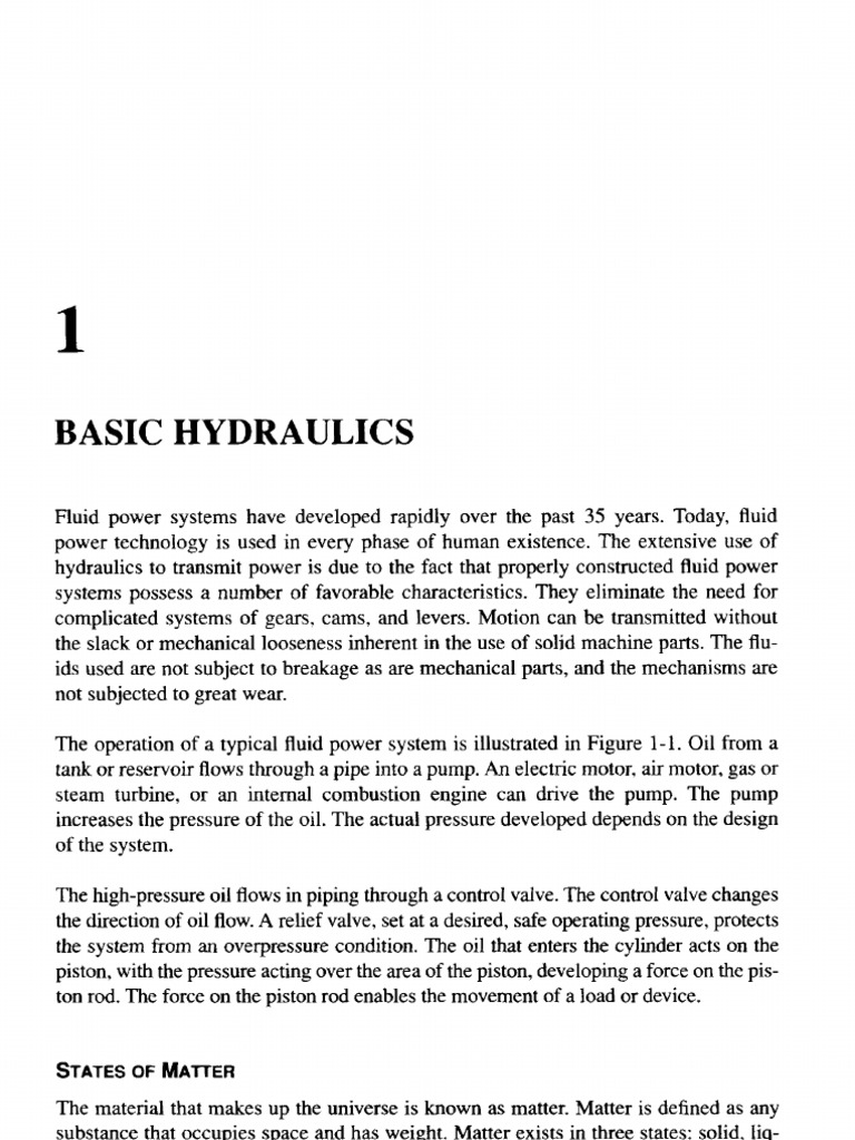 Basic Hydraulics: States of | PDF | Pump | Liquids