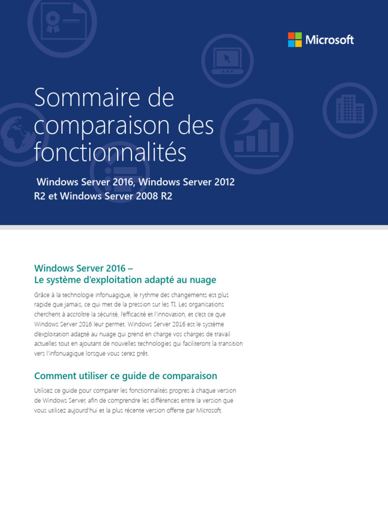 Windows Server 2016 : Guide des fonctionnalités | PDF | Microsoft ...