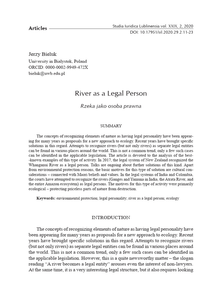 Legal Rights for Rivers | PDF | Māori People | Amazon Rainforest