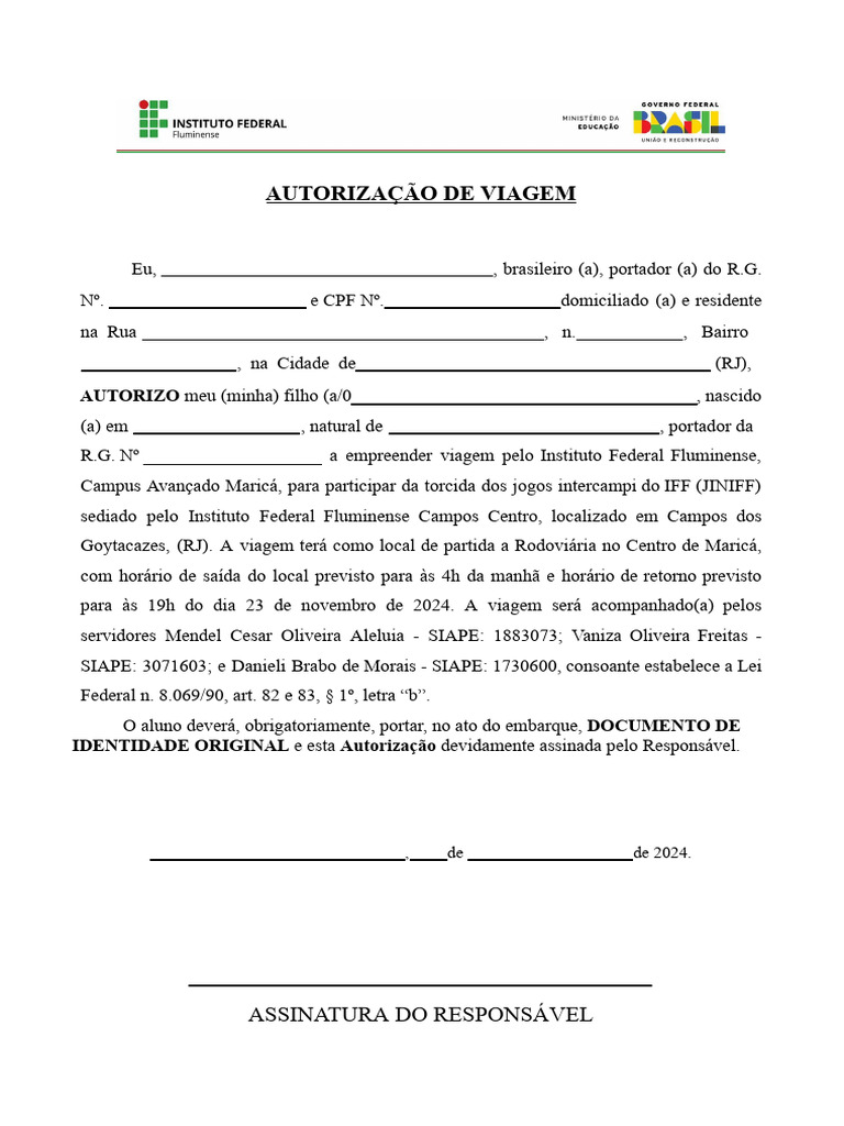 Autorização de Viagem para Menores 3.0 PDF | PDF