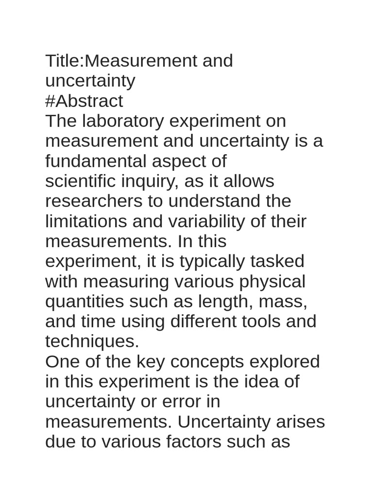 Measurement Lab Report - 241211 - 091940 | PDF | Observational Error ...