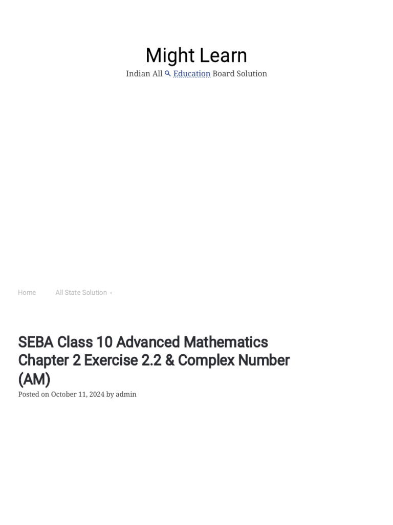 Class 10 Advanced Maths Ex 2.2 Solutions | PDF