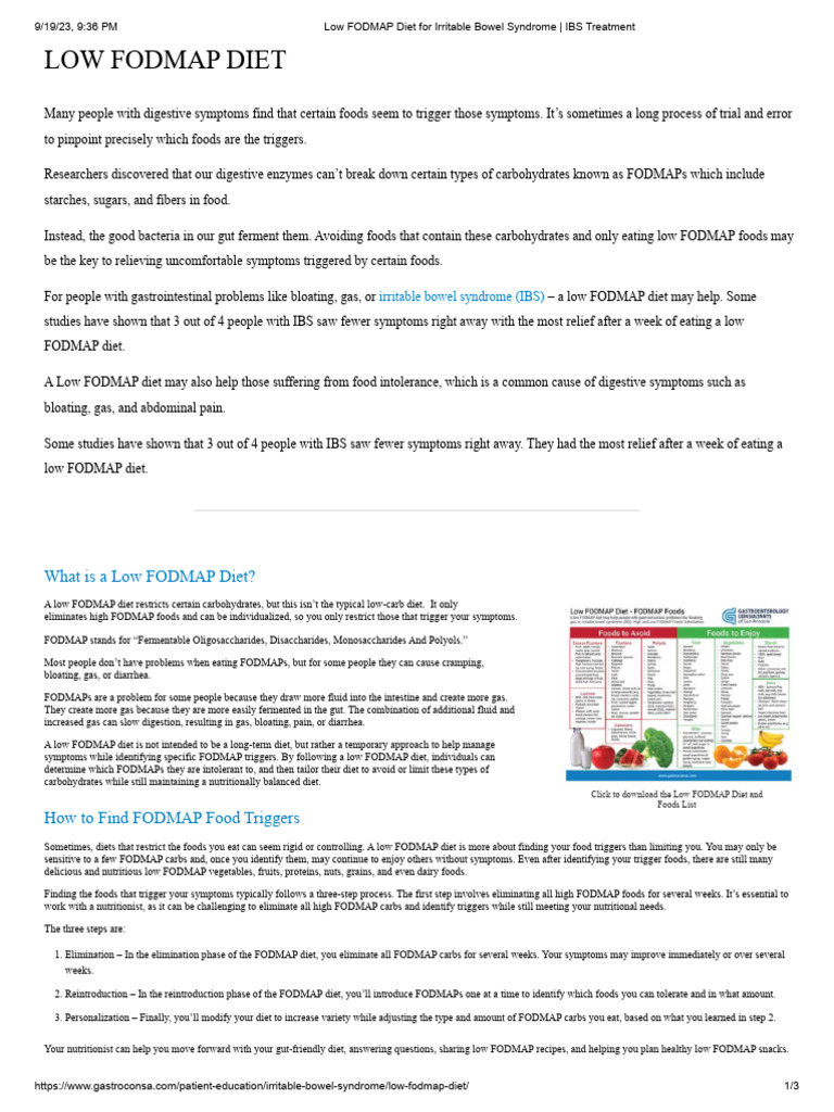 Low FODMAP Diet Guide for IBS | PDF | Irritable Bowel Syndrome | Bloating
