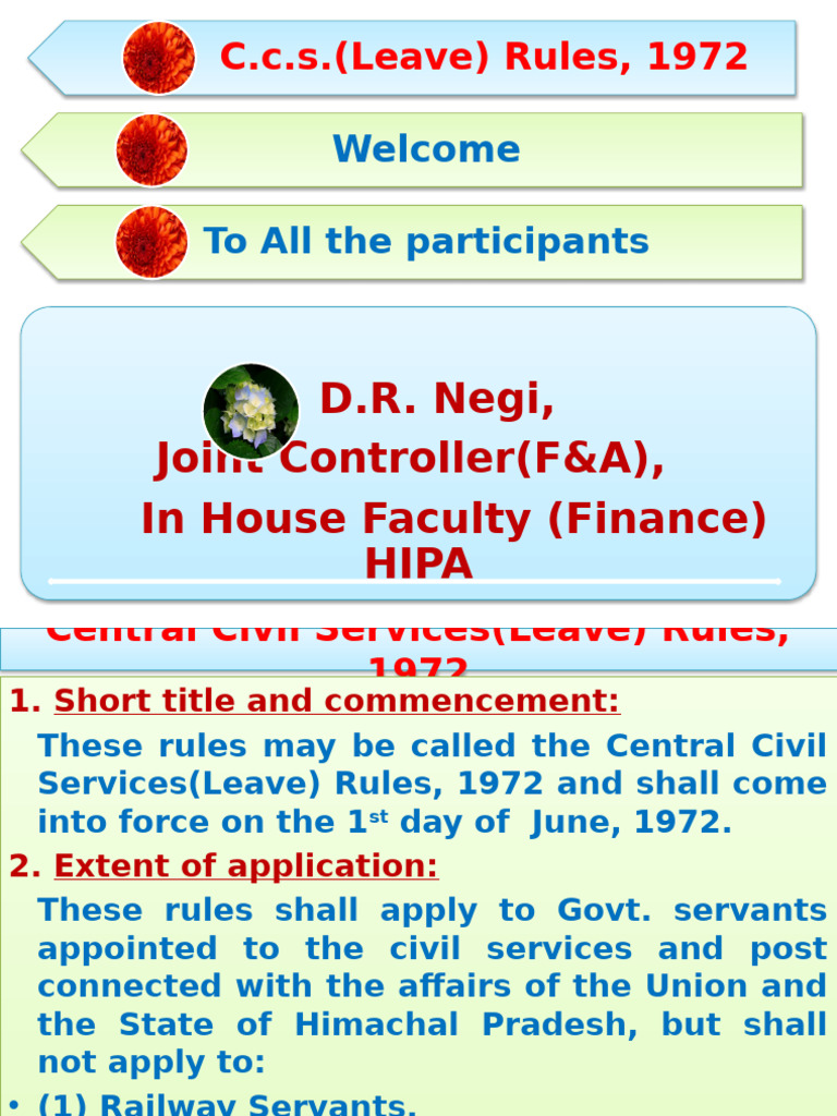 CCS Leave Rules 1972 Overview | PDF | Parental Leave | Civil Service