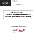 Lettre Demande Report Entretien Prealable Licenciement