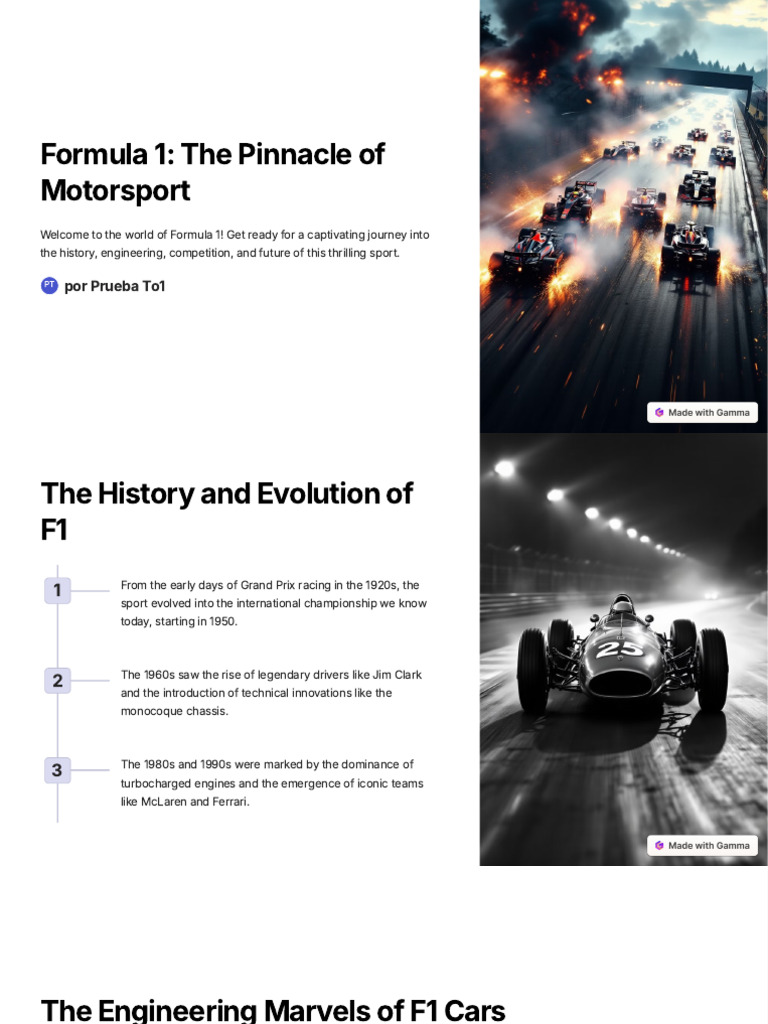 Formula 1: The Pinnacle of Motorsport | PDF | Formula One | Auto Racing