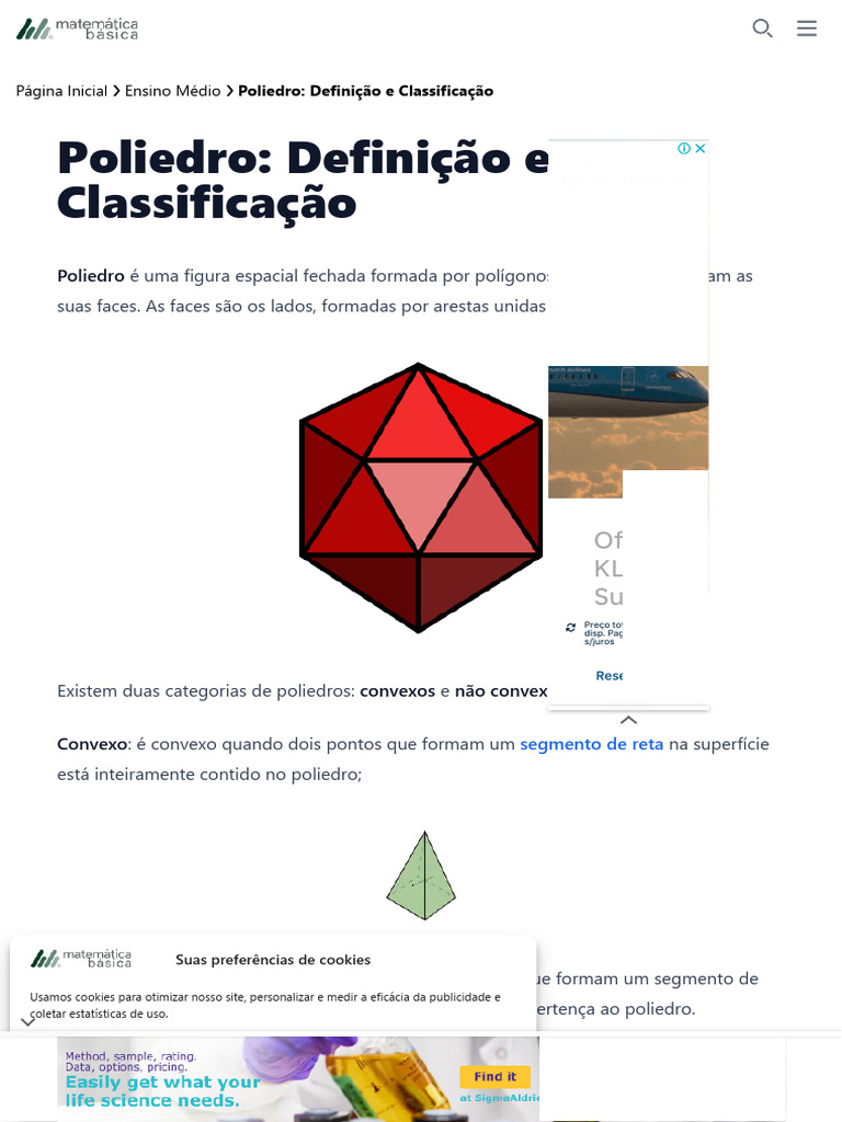 Definição e Classificação de Poliedros | PDF | Vértice (Geometria ...