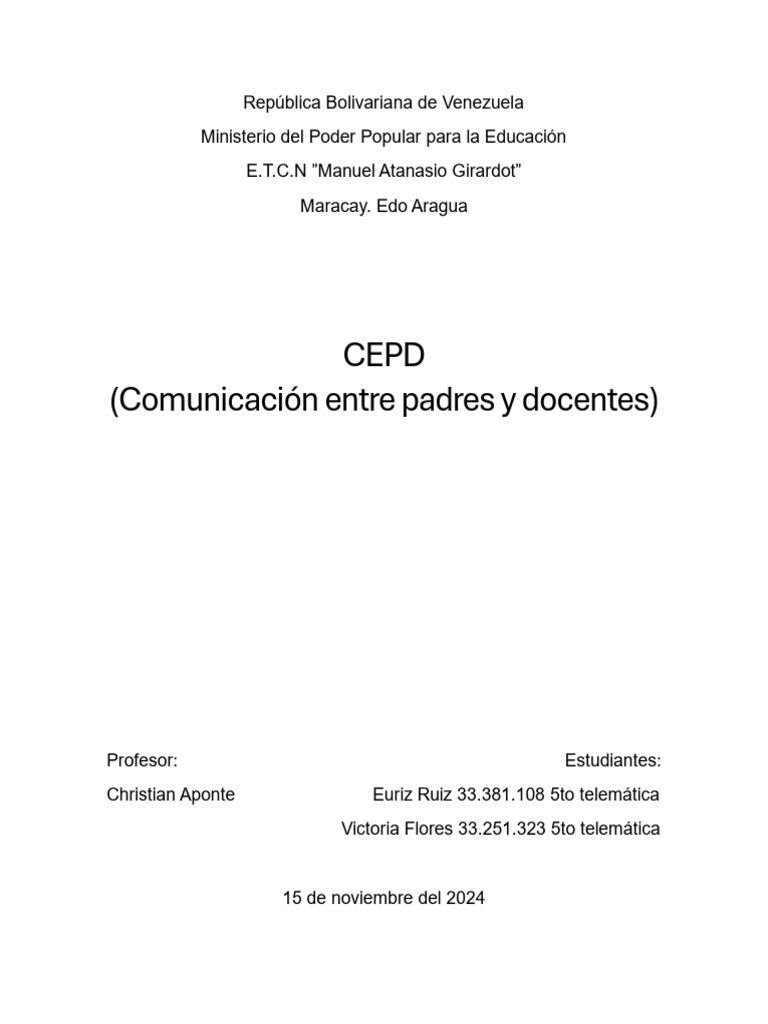 Proyecto CEPD | PDF