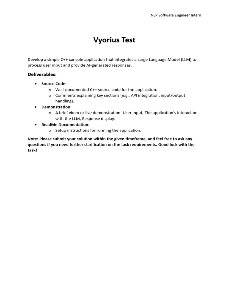 NLP Software Engineer Intern Task | PDF