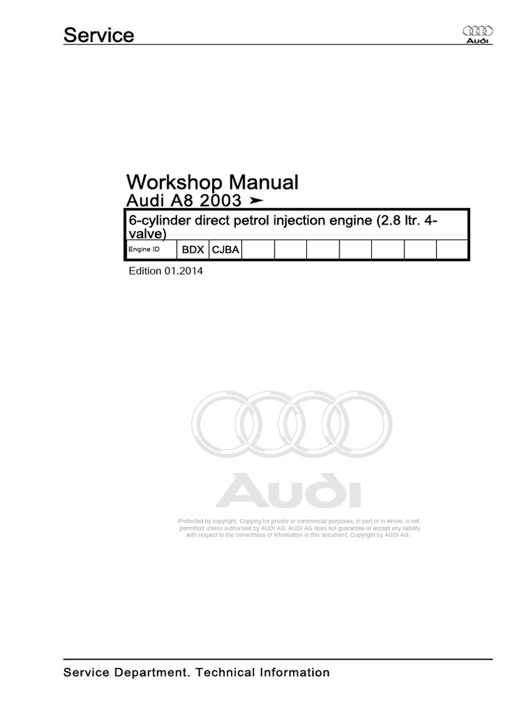 3 service manual 6 cylinder direct petrol injection engine 2 8 ltr 4