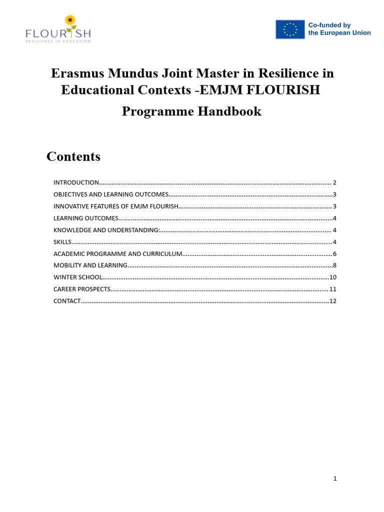 Programme Handbook Rev 2024 3 | PDF | Psychological Resilience ...