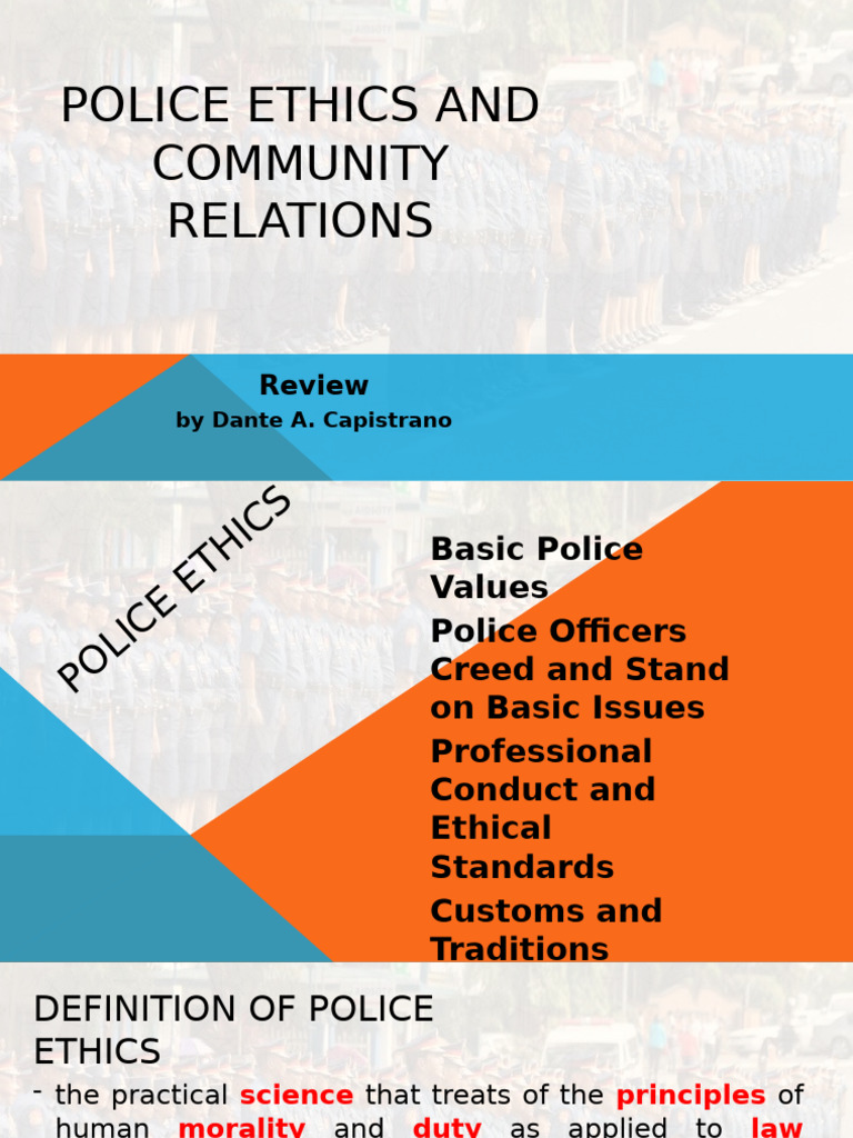 Police ethics pre test pdf police morality