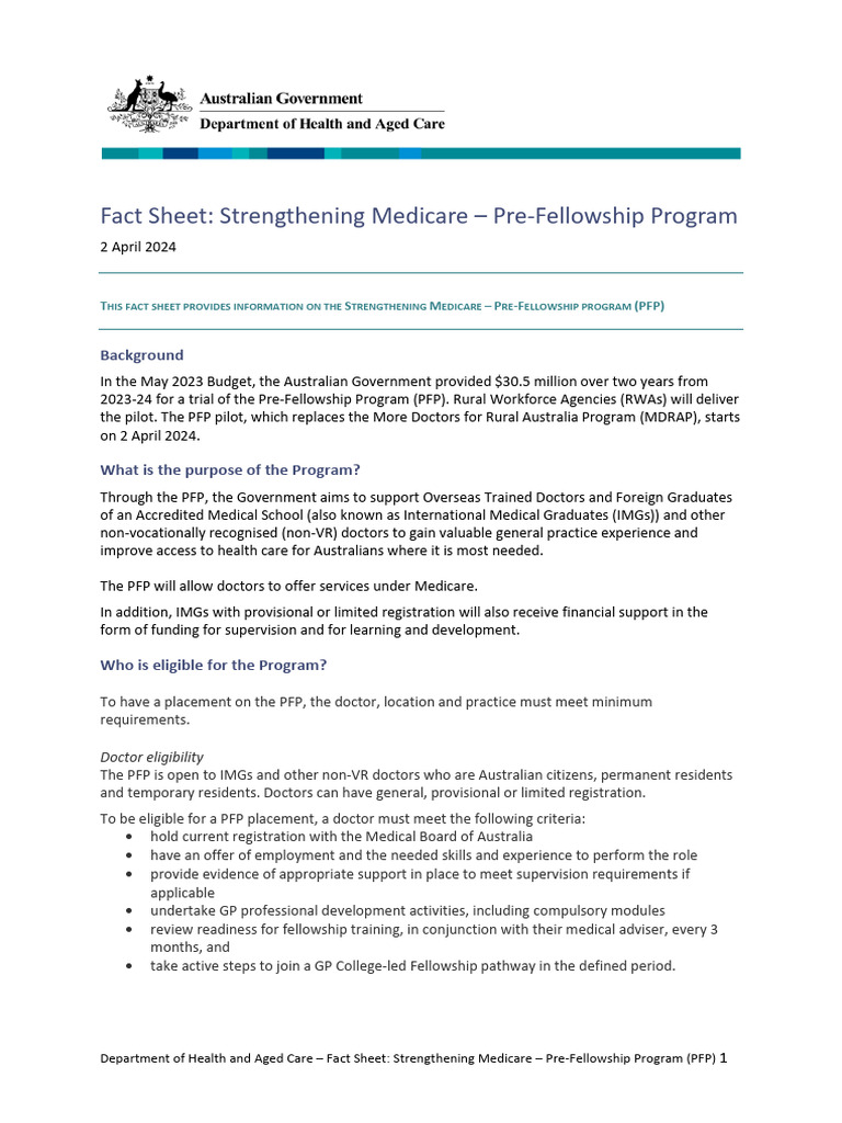 Pre-Fellowship Program Overview | PDF | General Practitioner | Medicine