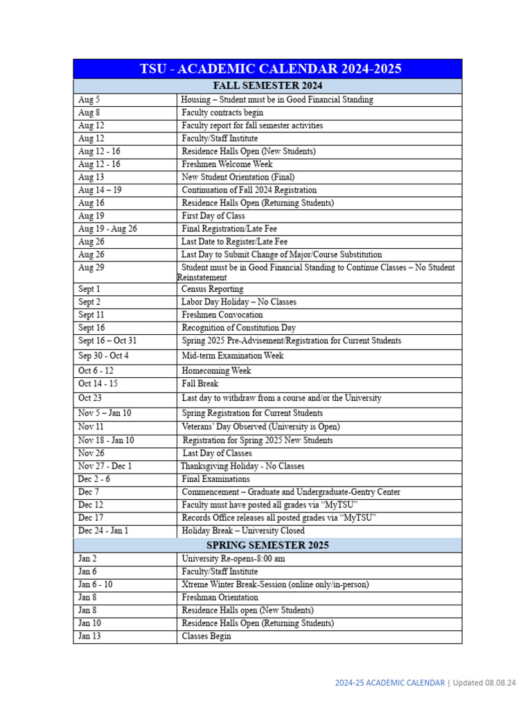 2024-2025 Academic Calendar 121023 | PDF | Academic Term ...