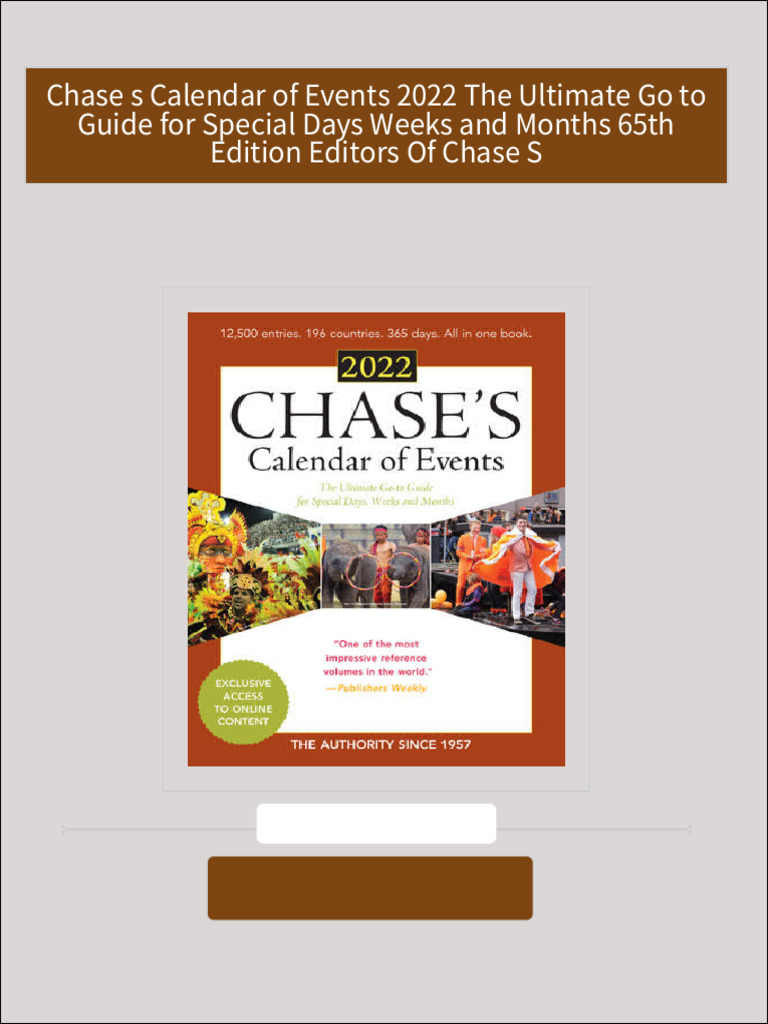 [FREE PDF sample] Chase s Calendar of Events 2022 The Ultimate Go to