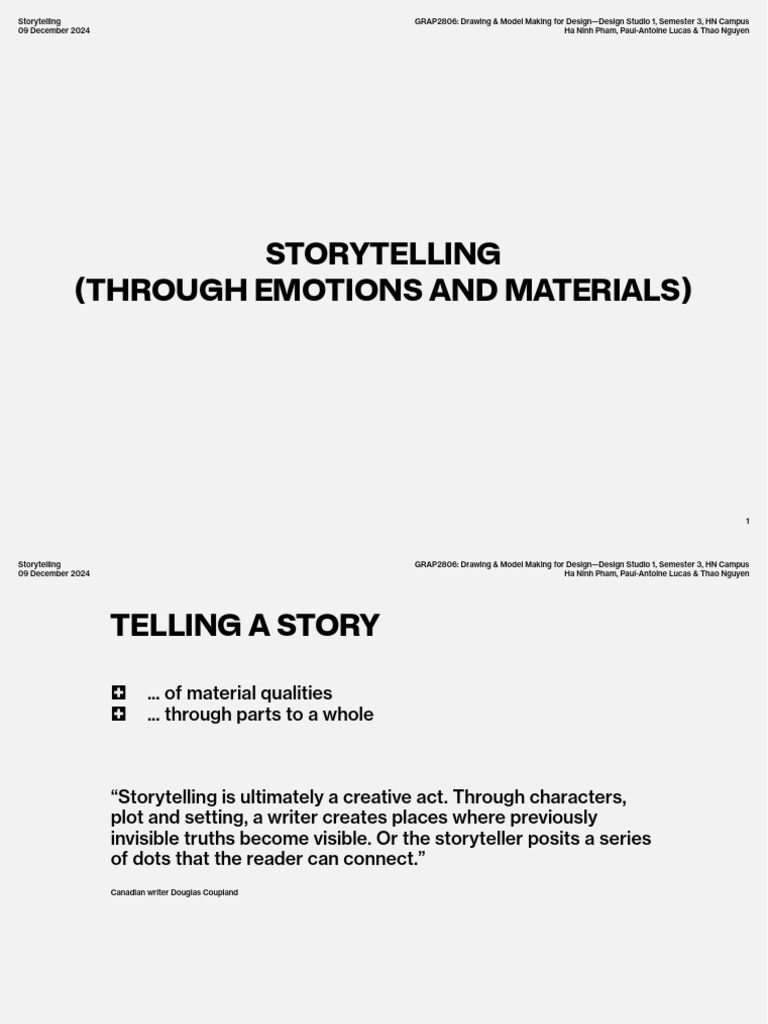 Storytelling in Design: GRAP2806 Overview | PDF | Storytelling