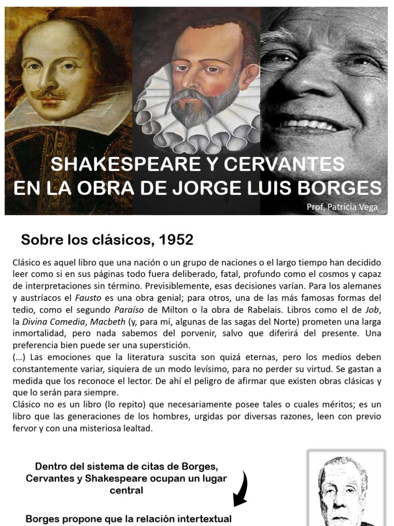 Shakespeare y Cervantes en La Obra de Jorge Luis Borges | PDF | William ...