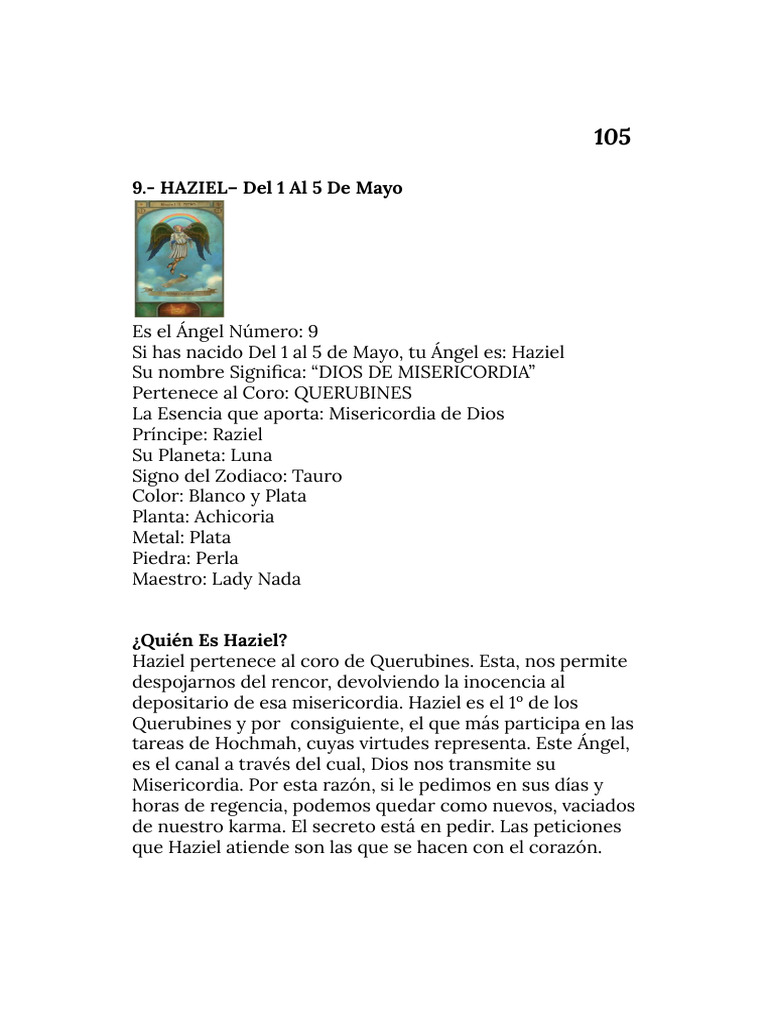Significado y Oración del Ángel Haziel | PDF