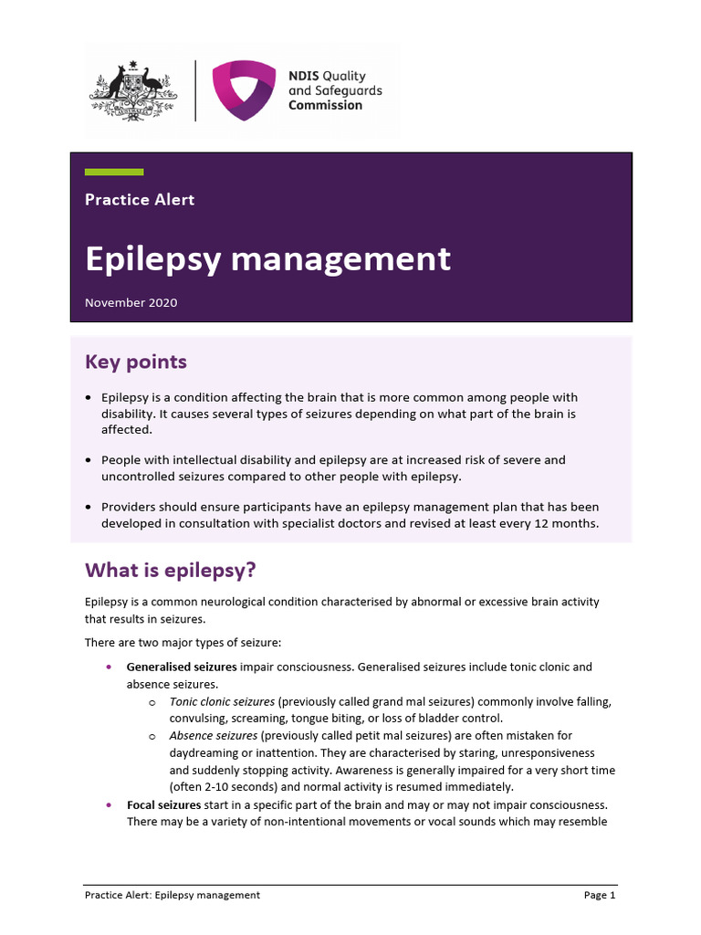 NDIS Epilepsy Management Guidelines | PDF | Epilepsy | Causes Of Death