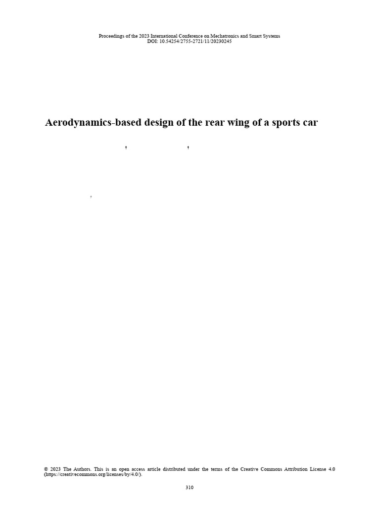 Aerodynamic Design of Sports Car Wings | PDF | Lift (Force) | Drag ...