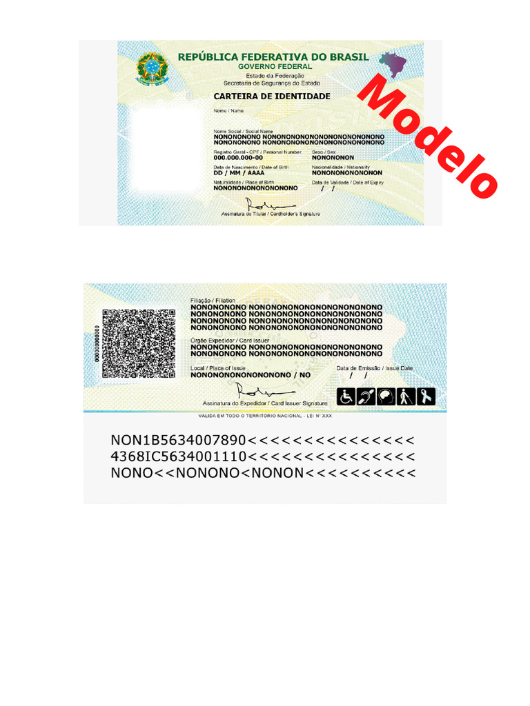 Modelo Identidade Única em Branco | PDF