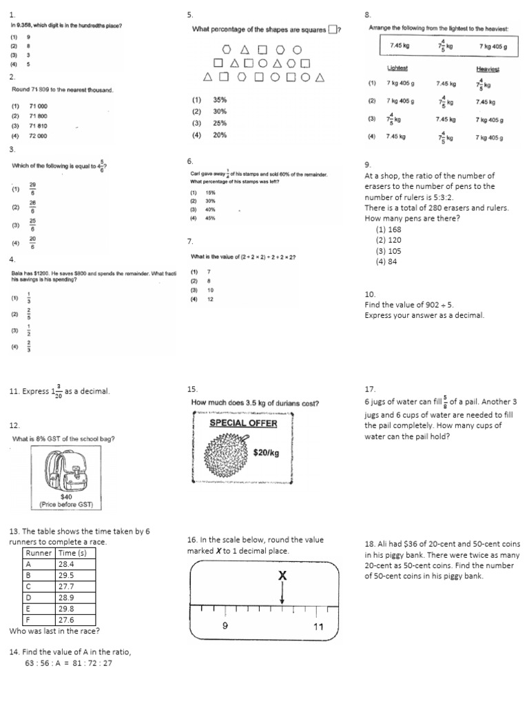 Math Problems and Solutions Guide | PDF | Elementary Mathematics ...