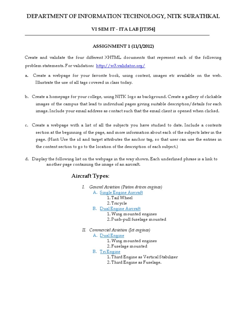 XHTML Lab Assignment for IT Students | PDF | Business | Computers