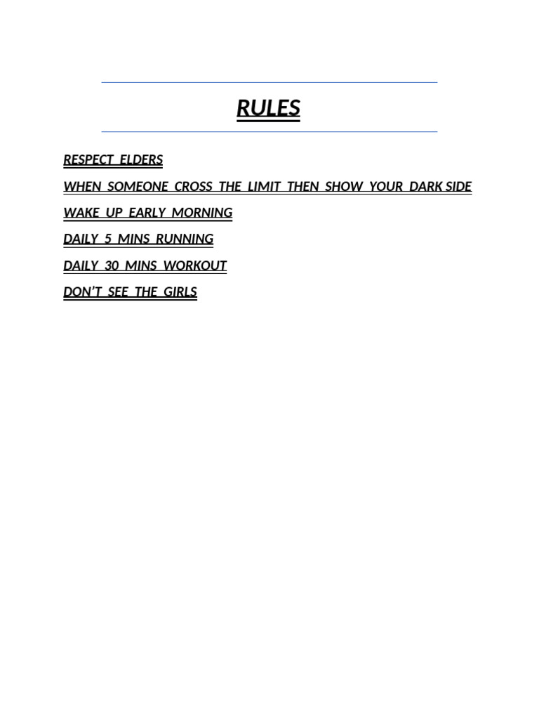 Essential Daily Rules for Discipline | PDF